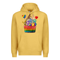 Antique Gold pride rainbow cupcake Premium Hoodie - texasbilliewilder