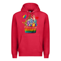 Cardinal pride rainbow cupcake Premium Hoodie - texasbilliewilder