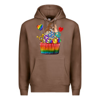 Chestnut pride rainbow cupcake Premium Hoodie - texasbilliewilder