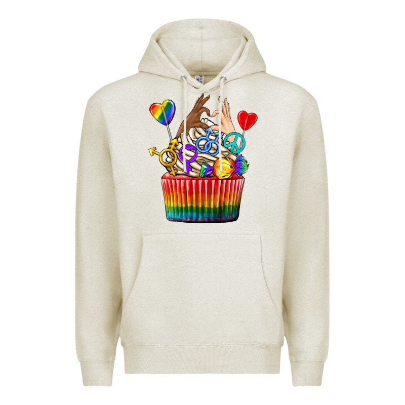 Pride Rainbow Cupcake Premium Hoodie by texasbilliewilder | Teevron
