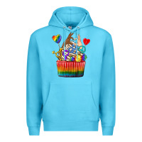 Ocean Blue pride rainbow cupcake Premium Hoodie - texasbilliewilder