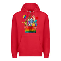 Red pride rainbow cupcake Premium Hoodie - texasbilliewilder