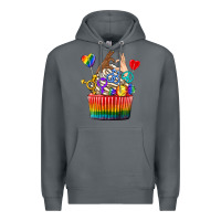 Rock pride rainbow cupcake Premium Hoodie - texasbilliewilder