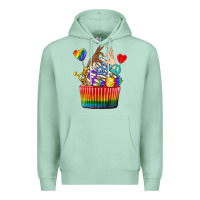 Seafoam pride rainbow cupcake Premium Hoodie - texasbilliewilder