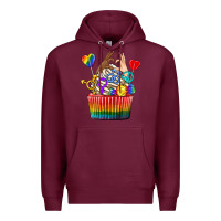 Burgundy pride rainbow cupcake Premium Hoodie - texasbilliewilder