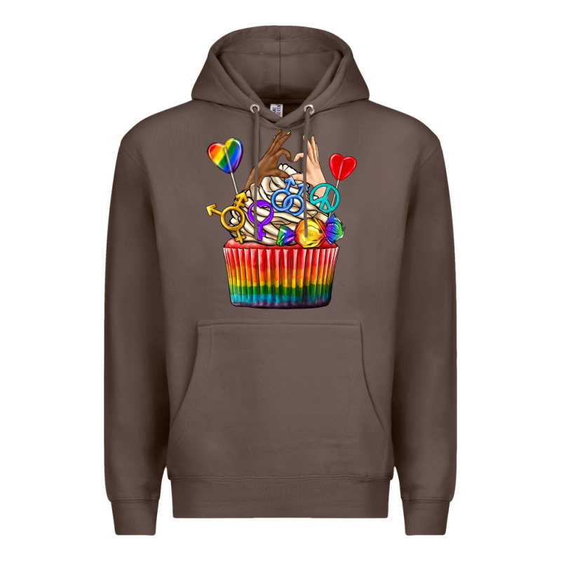 Pride Rainbow Cupcake Premium Hoodie by texasbilliewilder | Teevron
