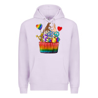 Lilac pride rainbow cupcake Premium Hoodie - texasbilliewilder