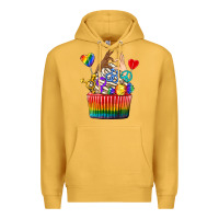 Mustard pride rainbow cupcake Premium Hoodie - texasbilliewilder