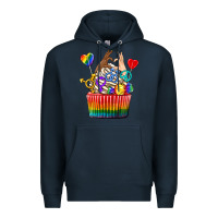 Navy pride rainbow cupcake Premium Hoodie - texasbilliewilder