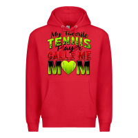 Red my favorite tennis player calls me mom Premium Hoodie - Zillion Design Studio