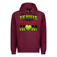 Burgundy my favorite tennis player calls me mom Premium Hoodie - Zillion Design Studio