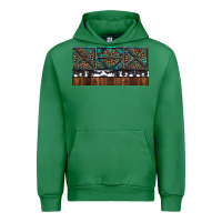 Emerald Rusty Sunflowers with Cowhide and Turquoise Urban Hoodie - RanaPortraitStore