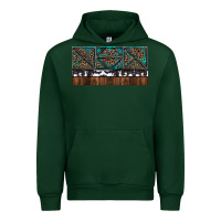 Forest Green Rusty Sunflowers with Cowhide and Turquoise Urban Hoodie - RanaPortraitStore