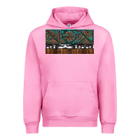Fuchsia Pink Rusty Sunflowers with Cowhide and Turquoise Urban Hoodie - RanaPortraitStore