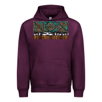 Mauve Wine Rusty Sunflowers with Cowhide and Turquoise Urban Hoodie - RanaPortraitStore