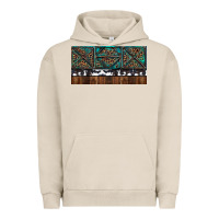 Pigment French Oak Rusty Sunflowers with Cowhide and Turquoise Urban Hoodie - RanaPortraitStore