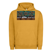 Pigment Peanut Butter Rusty Sunflowers with Cowhide and Turquoise Urban Hoodie - RanaPortraitStore