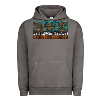 Pigment Tornado Rusty Sunflowers with Cowhide and Turquoise Urban Hoodie - RanaPortraitStore