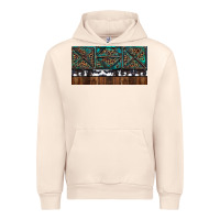 Sandshell Rusty Sunflowers with Cowhide and Turquoise Urban Hoodie - RanaPortraitStore