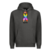 Charcoal Heather pride ribbon Premium Hoodie - texasbilliewilder