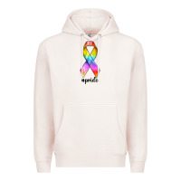 Pale Pink pride ribbon Premium Hoodie - texasbilliewilder