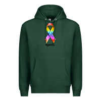 Sports Green pride ribbon Premium Hoodie - texasbilliewilder