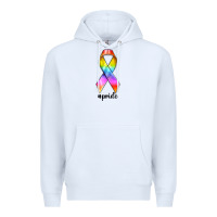 White pride ribbon Premium Hoodie - texasbilliewilder