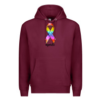 Burgundy pride ribbon Premium Hoodie - texasbilliewilder