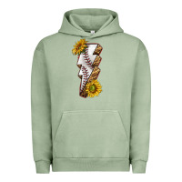 Pigment Oil Green sport baseball  lightning bolt Urban Hoodie - texasbilliewilder