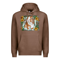Chestnut Bunny With Flower Leopard Premium Hoodie - RanaPortraitStore