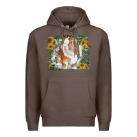Coffee Bunny With Flower Leopard Premium Hoodie - RanaPortraitStore