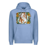 Colony Blue Bunny With Flower Leopard Premium Hoodie - RanaPortraitStore
