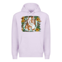 Lilac Bunny With Flower Leopard Premium Hoodie - RanaPortraitStore
