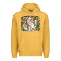 Mustard Bunny With Flower Leopard Premium Hoodie - RanaPortraitStore