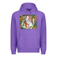 Purple Bunny With Flower Leopard Premium Hoodie - RanaPortraitStore
