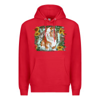 Red Bunny With Flower Leopard Premium Hoodie - RanaPortraitStore