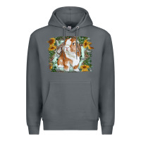 Rock Bunny With Flower Leopard Premium Hoodie - RanaPortraitStore