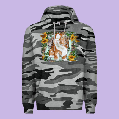 Bunny With Flower Leopard Premium Hoodie Designed By Ranaportraitstore