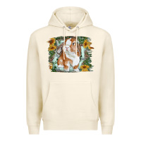Tofu Bunny With Flower Leopard Premium Hoodie - RanaPortraitStore