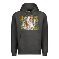 Charcoal Heather Bunny With Flower Leopard Premium Hoodie - RanaPortraitStore