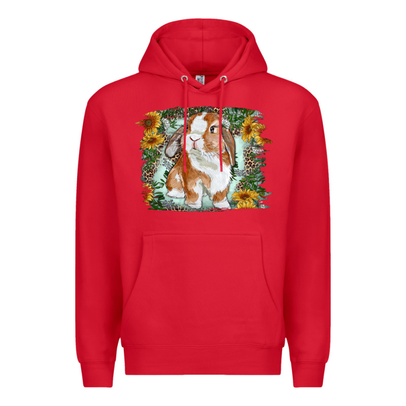 Bunny With Flower Leopard Premium Hoodie by RanaPortraitStore | Teevron