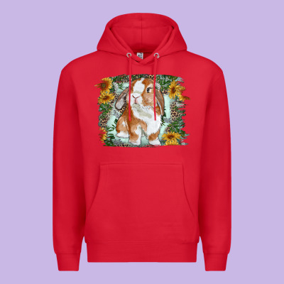 Bunny With Flower Leopard Premium Hoodie Designed By Ranaportraitstore