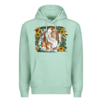 Seafoam Bunny With Flower Leopard Premium Hoodie - RanaPortraitStore