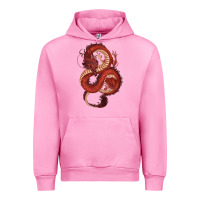 Fuchsia Pink red dragon Urban Hoodie - RanaPortraitStore