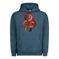 Pigment Midnight Navy red dragon Urban Hoodie - RanaPortraitStore