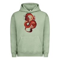 Pigment Oil Green red dragon Urban Hoodie - RanaPortraitStore