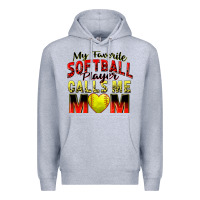 Heather Grey my favorite softball player calls me mom Premium Hoodie - Zillion Design Studio