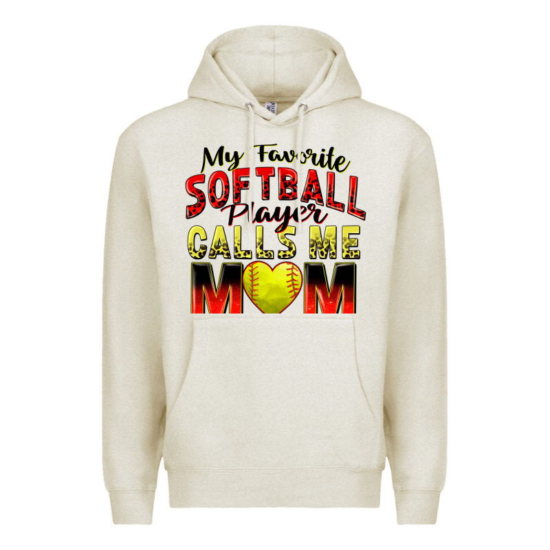 My Favorite Softball Player Calls Me Mom Premium Hoodie by Zillion Design Studio | Teevron