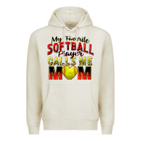 Oatmeal Heather my favorite softball player calls me mom Premium Hoodie - Zillion Design Studio