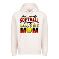 Pale Pink my favorite softball player calls me mom Premium Hoodie - Zillion Design Studio